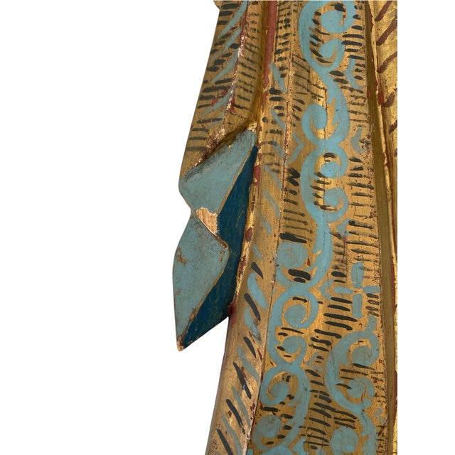 VTG 28” Polychrome Moses Hand Carved Wood 3d Wall Plaque Santos. 10 Commandments For Sale In San Francisco - Image 6 of 7