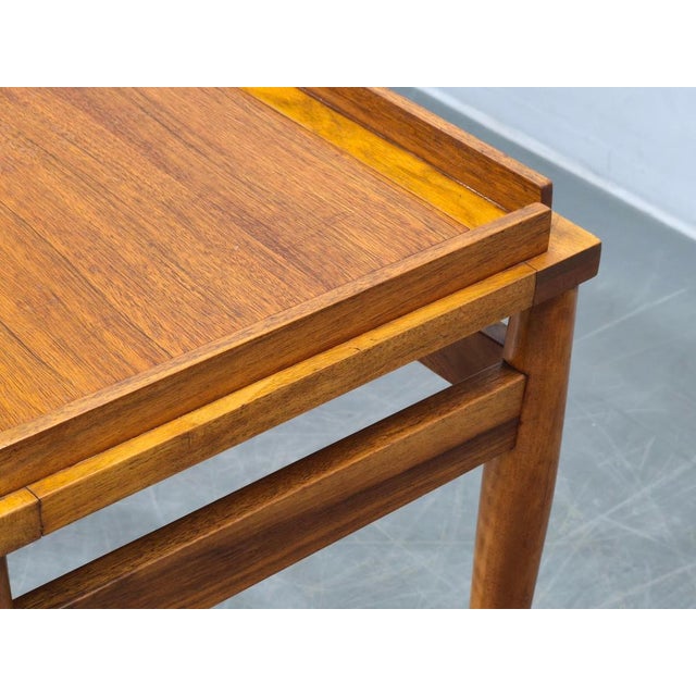 Mid-Century Walnut Serving Cart, Czechoslovakia, 1970s For Sale - Image 11 of 16