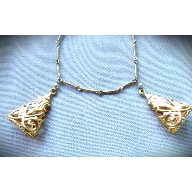 Gold Vintage Art Deco Four Gold Fob Bracelet For Sale - Image 8 of 10