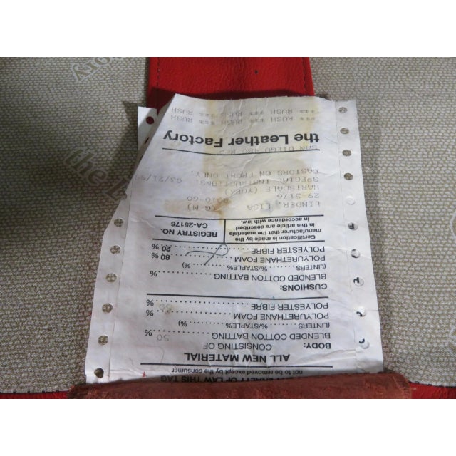Red Mid 20th Century Vintage Red Leather Loveseat For Sale - Image 8 of 9
