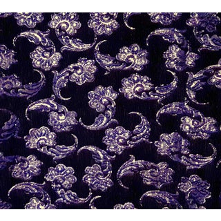Vintage 1970's Purple Metallic Matelasse Chenille Fabric- 6 Yards For Sale