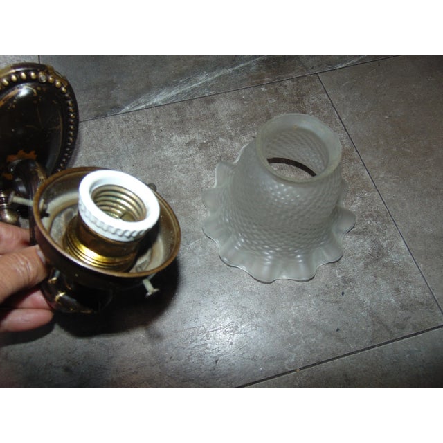 Art Nouveau Brass Wall Lamp For Sale - Image 9 of 11