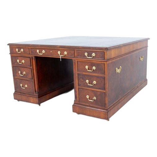 Georgian Partners Desk in Walnut For Sale