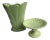 Vintage Green Pottery Vase and Stand - 2 Pieces For Sale