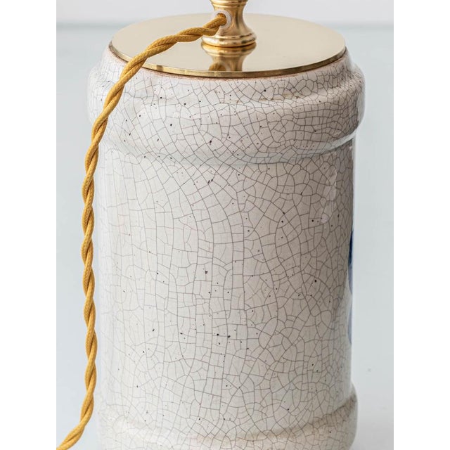 Antique Renaissance Revival Majolica Albarello Table Lamp, Italy, 1870s For Sale - Image 9 of 13