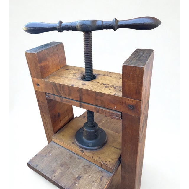 Antique Standing Bookbinder’s Press — h.c. Hilf Cigar Co. Wood For Sale In Dallas - Image 6 of 12