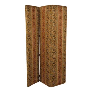 Custom Made 3 Panel Upholstered Folding Screen Room Divider For Sale