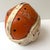 Antique Leather Football Helmet - Orange & White For Sale In Buffalo - Image 6 of 9