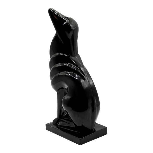 Art Deco Style Patinated Cast Metal Howling Wolf Sculpture For Sale