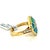Gemstone Mid 20th Century Kabana 14k Yellow Gold Fire Opal Inlay & Diamond Ring Size 7 For Sale - Image 7 of 9