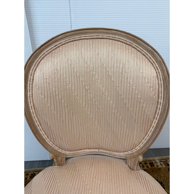 Gustavian Reproduction Parlor Chair in Pleated Silk For Sale - Image 11 of 12