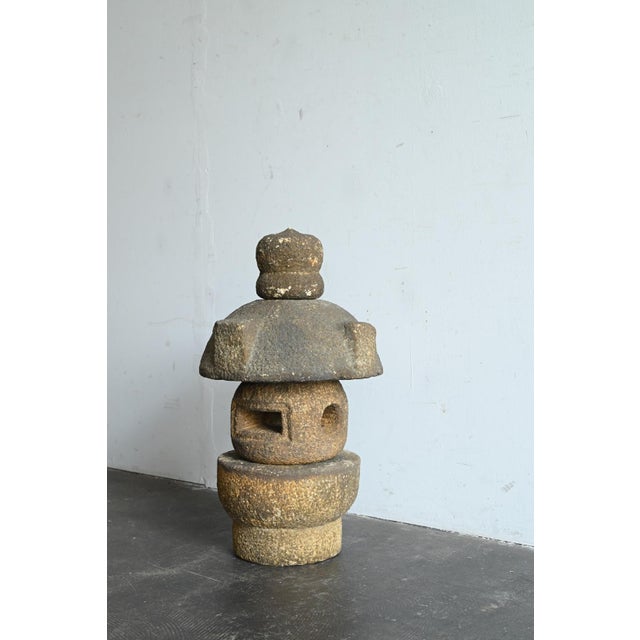Antique Japanese Granite Stone Lantern / Taisho-Showa Era / Garden Ornament For Sale - Image 4 of 17