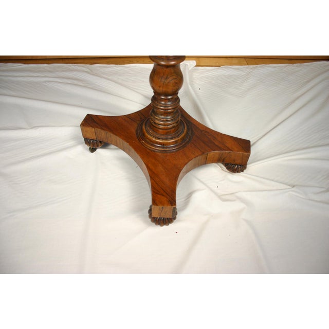 Victorian Rosewood Teapoy on Turned Pedestal Base, England, 1850s For Sale - Image 9 of 15