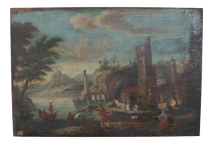 Coastal Landscape, 18th Century, Oil Painting on Canvas