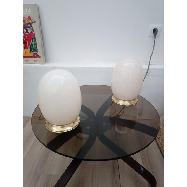 Murano Glass Egg Lamps, 1970s, Set of 2 For Sale - Image 3 of 8
