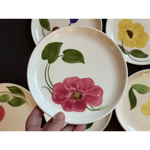 Mid 20th Century Stetson Hand Painted Plates Set of 8 for Dessert, Salad, Bread, or Hor'dourves For Sale - Image 14 of 18