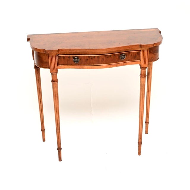 Brown Antique Regency Yew Wood Console Table, 1950 For Sale - Image 8 of 8