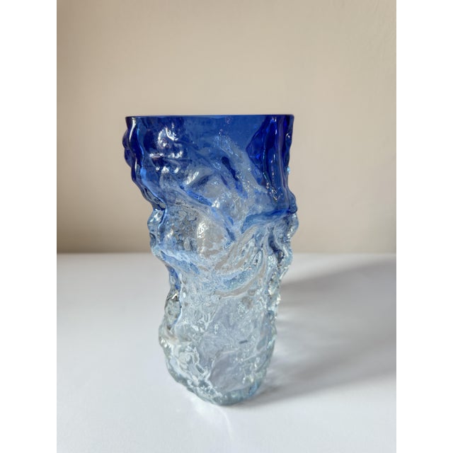 Large Brutalist Cobalt Blue Art Glass Vase by Kaj Blomqvist for Kumela, Finland, 1970s For Sale - Image 14 of 18