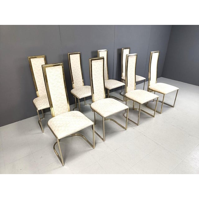 Beige Vintage Dining Chairs attributed to Belgochrom, 1970s, Set of 8 For Sale - Image 8 of 13