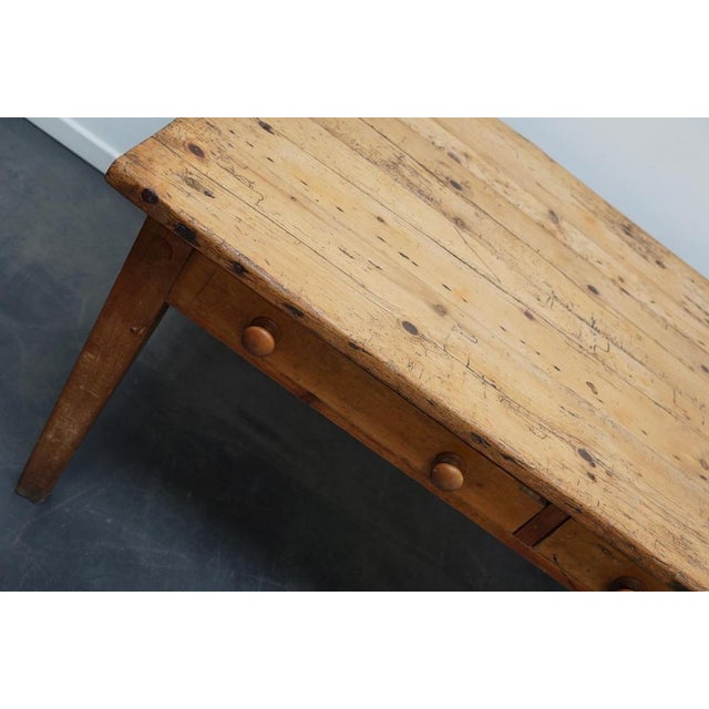 19th Century Antique English Light Pine Farmhouse Dining Table For Sale - Image 11 of 18