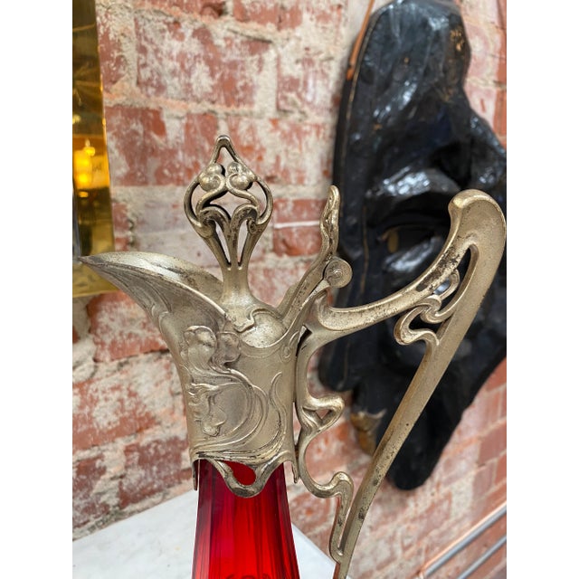 1950s Handmade Decorative Crystal Decanter For Sale In Los Angeles - Image 6 of 9