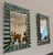 Mid-Century Modern Sculptural Turquoise Murano Glass and Brass Mirrors, 2000s, Set of 2 For Sale - Image 3 of 8