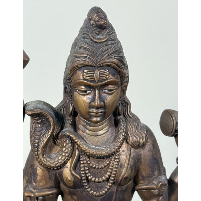 Vintage Hindu Brass Shiva Nataraja Seated Meditation Sculpture For Sale In Providence - Image 6 of 8