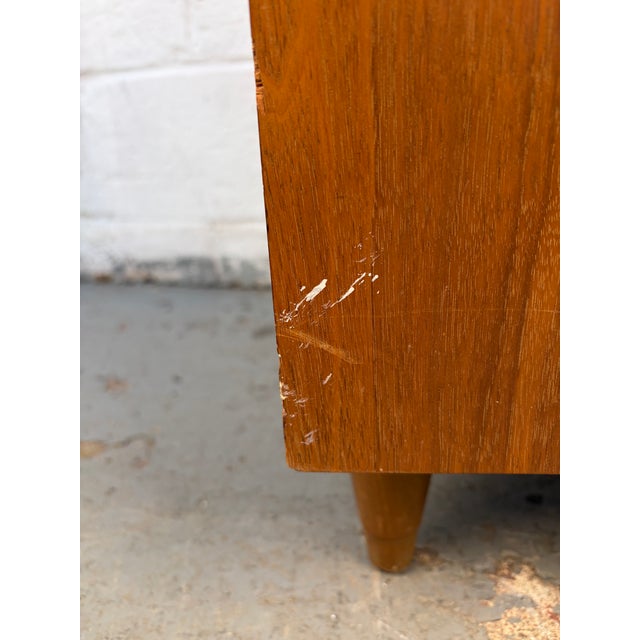 Mid 20th Century Single Mid-Century Modern Cane and Walnut Nightstand For Sale - Image 12 of 12