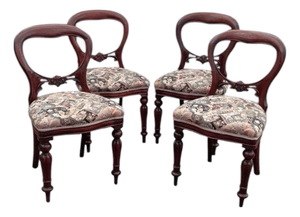 Balloon Back Dining Chairs in Mahogany, Set of 4