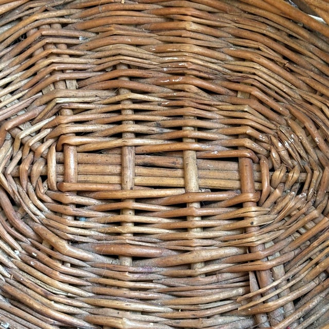 Tan Small Mid-20th Century Rustic Farmhouse Basket For Sale - Image 8 of 11