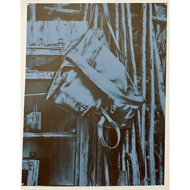 Paul Sarkisian (1928-) 1971 Blue Satchel or Mailbag Lithograph Silkscreen Print on calendred BFK Rives fine art paper....