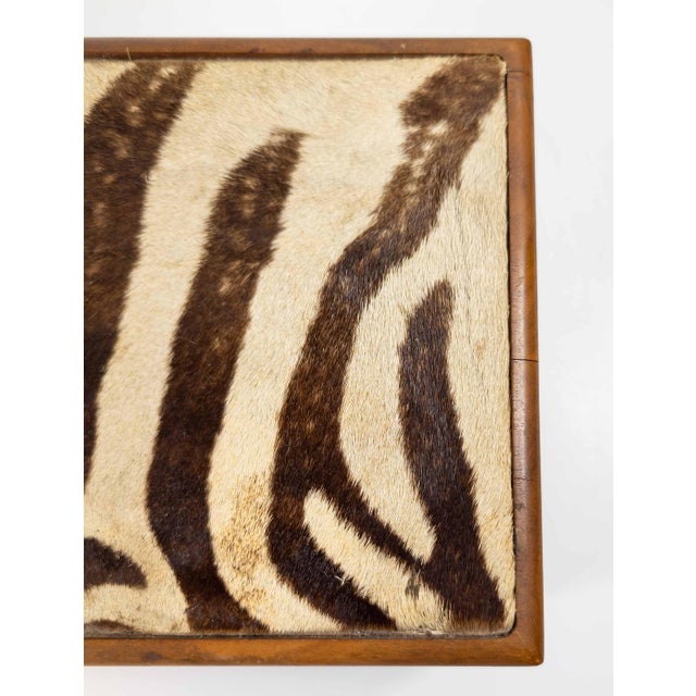 Mid-Century French or American Walnut and Zebra Humidor Box For Sale - Image 12 of 17