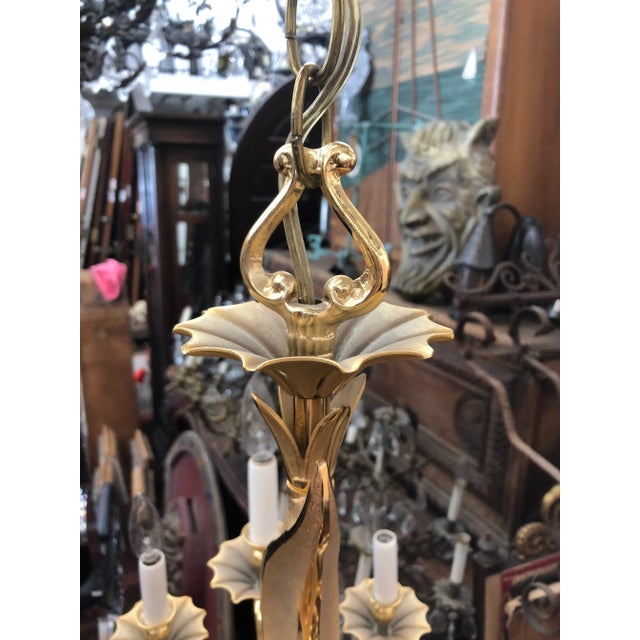 1990s Twelve Light Gold Chandelier For Sale - Image 5 of 6