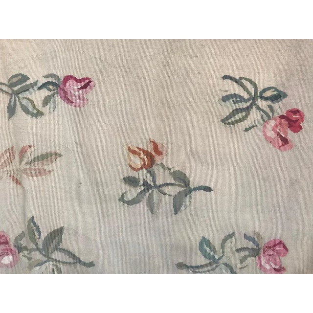 Beautiful Aubusson tapestry with a floral design and beautiful colors entirely handwoven with wool and silk on cotton...