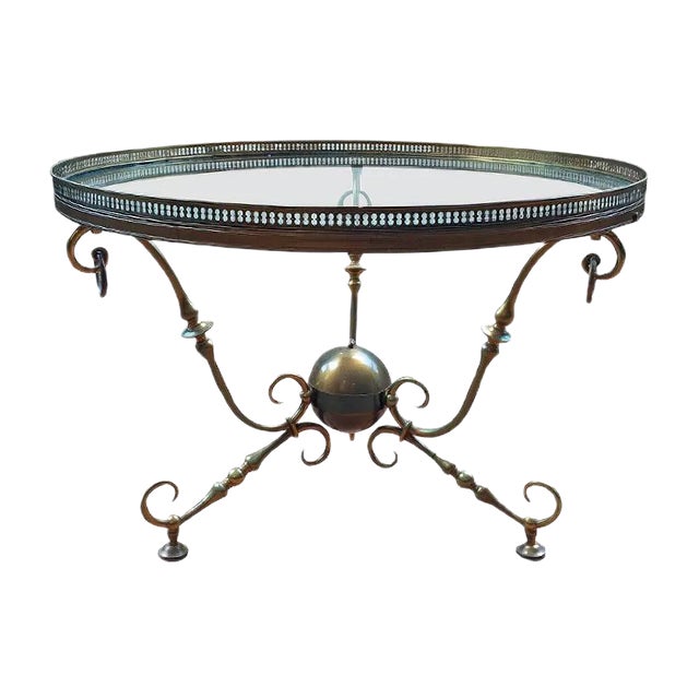 Vintage Bronze & Glass Coffee Table from Petitot For Sale