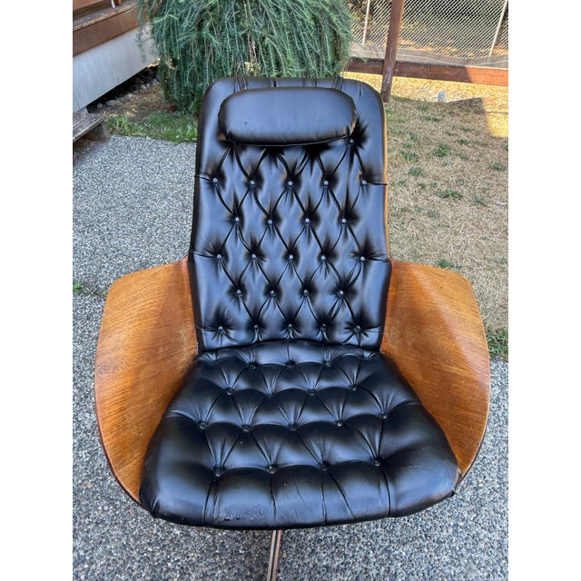 Black Mid Century Modern Mulhauser Attributed to Plycraft Mr Chair For Sale - Image 8 of 10
