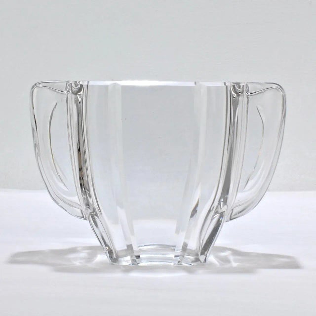 Mid 20th Century Art Deco Baccarat Twin-Handled Glass or Crystal Vase For Sale - Image 5 of 10
