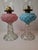 Available for sale is a magnificent and rare coordinating pair of Victorian-era kerosene stand lamps in the iconic...