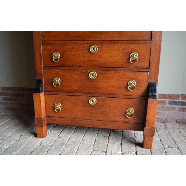 Antique Oak Empire Secretaire Desk For Sale - Image 6 of 14