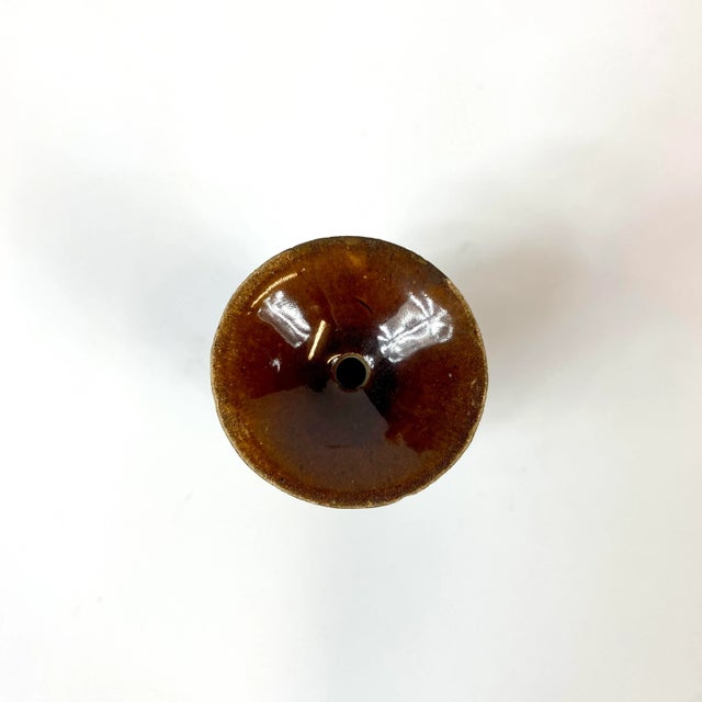 18th Century Chinese Brown Ceramic Oil Lamp For Sale In San Francisco - Image 6 of 7