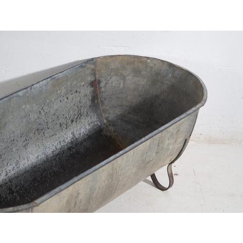 Industrial European Industrial Zinc Tub For Sale - Image 3 of 7
