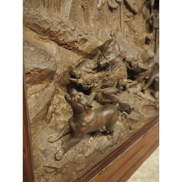 Pair of Large Antique French Oak Framed Hunt Plaques, P. Lecourtier (1851-1925) For Sale - Image 16 of 18
