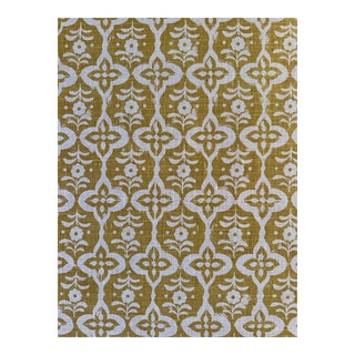 Rapture & Wright Block Print Cordoba 2 Yards Linen Blend Fabric For Sale