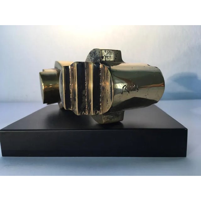 Black Abstract Sculpture in Brass by Eli Riva, Italy, 1985 For Sale - Image 8 of 11