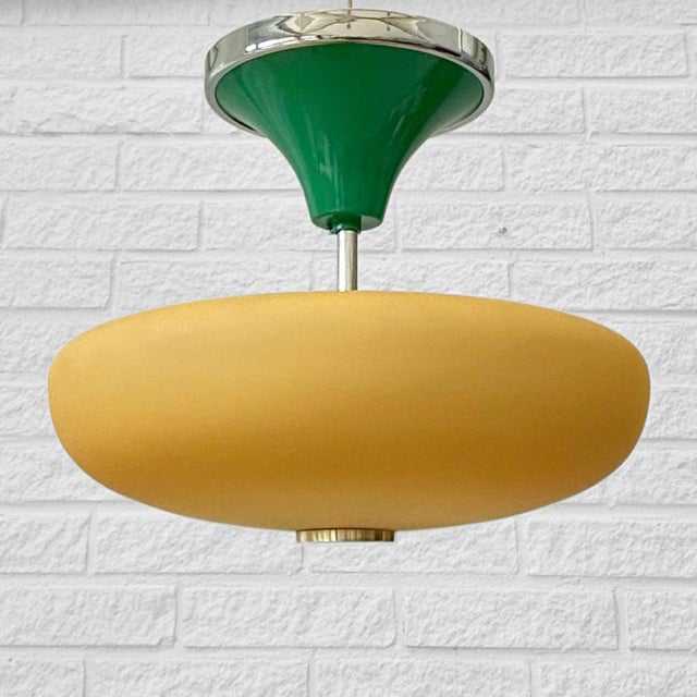 Mid-Century Modern Scandinavian Functionalist Ceiling Lamp from Böhlmarks, Sweden, 1930s For Sale - Image 3 of 14