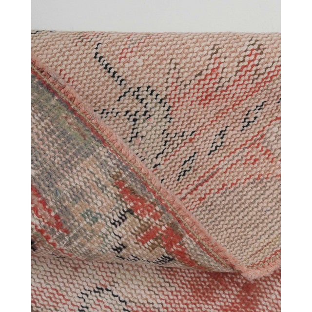 1970s Vintage Handmade Wool Cotton Red Area Rug For Sale - Image 10 of 12