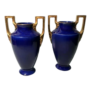 Pair of 1920s Orchies Ceramics Factory French Art Deco Ceramic Vases