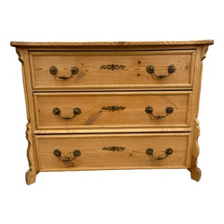 English Mid 19th Century Pine Serpentine Chest of Drawers With Hand Cut Dovetails, Circa 1860 For Sale