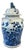 Vintage Large Chinoiserie B & W Porcelain Ginger Jar W/Birds 24" H For Sale