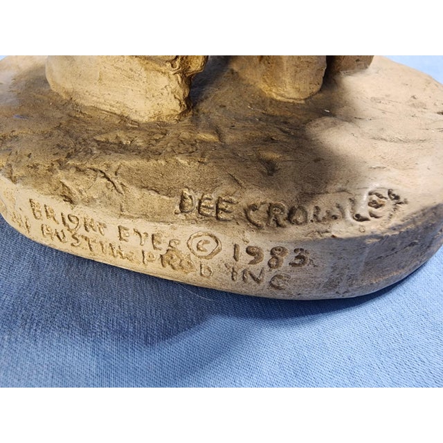 1980s Vintage Bright Eyes School Daisies Signed Sculpture Dee Crowley Childhood Figurine Rare Find For Sale - Image 5 of 5